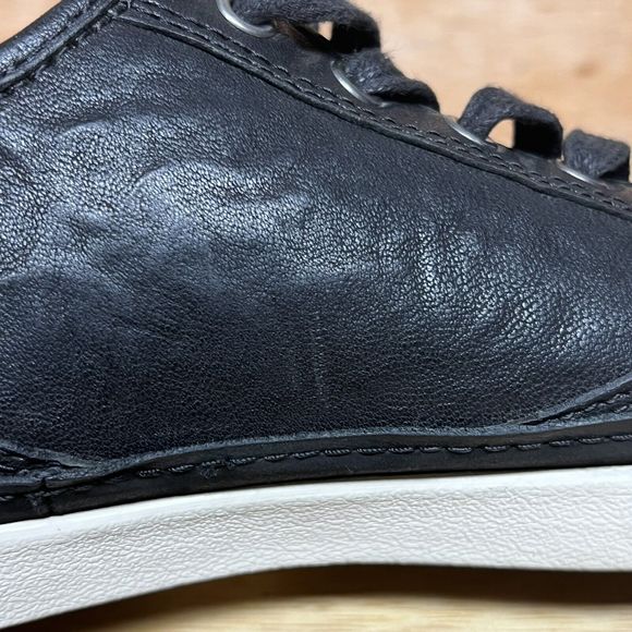 COPY - JOHN VARVATOS Reed 315 Black Leather White Rubber Sole Sneakers Men Size… - Picture 10 of 11